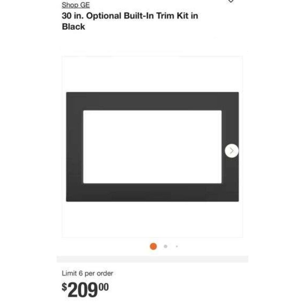 NEW GE Appliances JX7230DLBB Microwave Oven Trim Kit! 19"H x 26-3/4"W, Black.